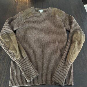 L.L. Bean Men's Commando Sweater, Crewneck Green Brown size XL